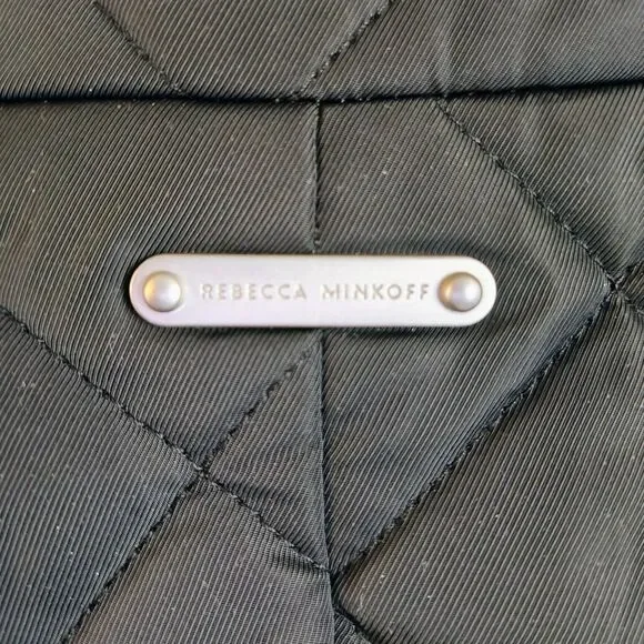 Rebecca Minkoff Quilted Twill Long Coat Black Womens Size S - Picture 14 of 15